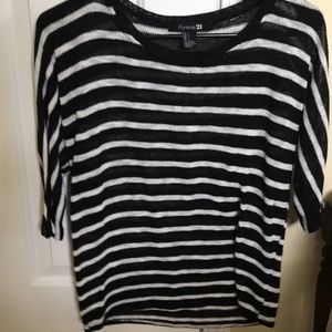 Comfy black and white stripe shirt